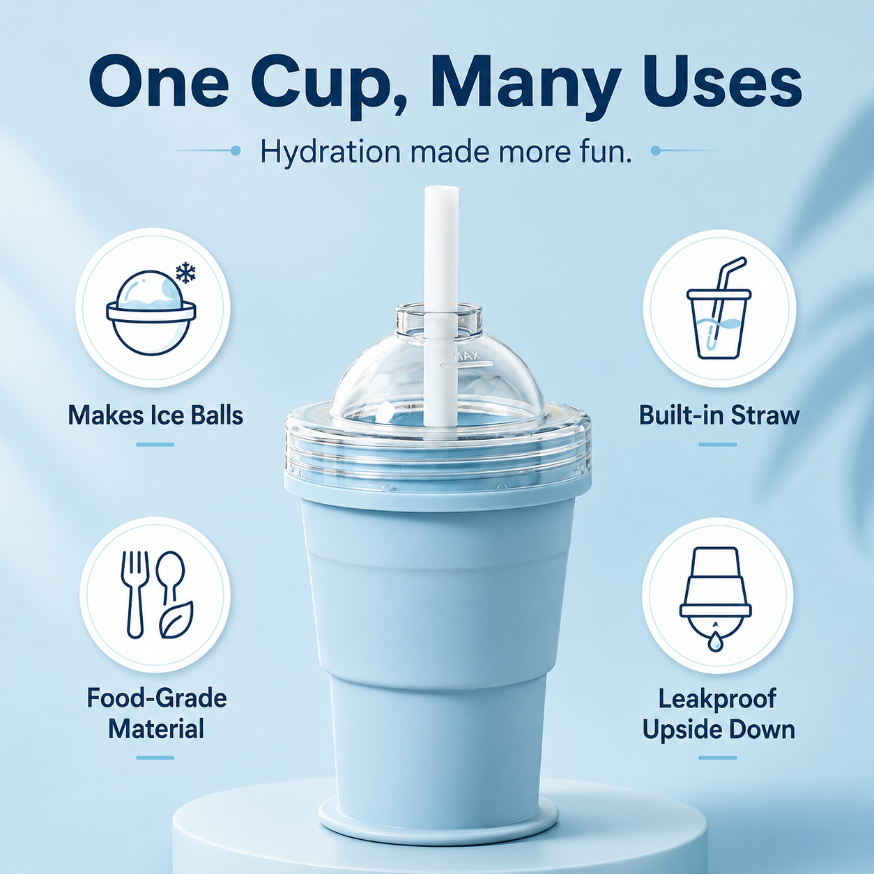 Smart Fold Ice Ball Tumbler