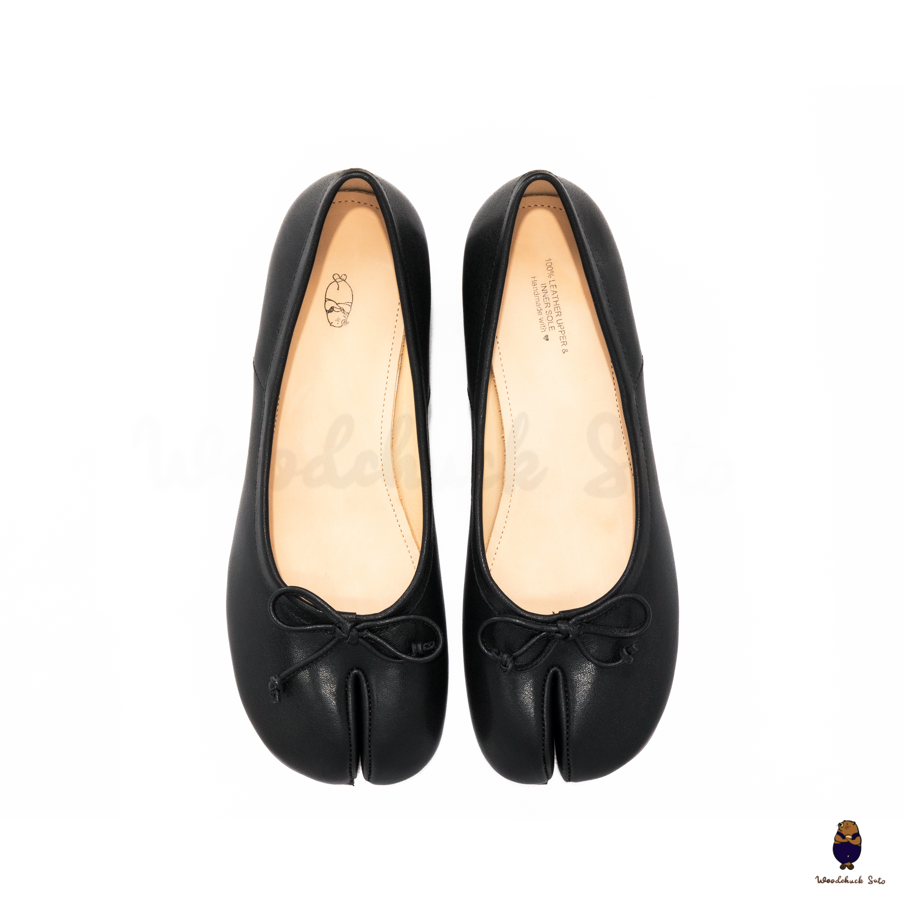 Splittoe Bow Leather Pumps